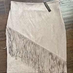 NWT Gray Tahari Fringe Casual Skirt - size L